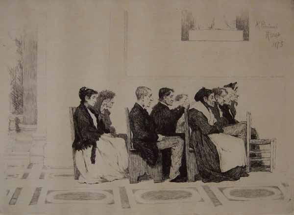 Men and Women Seated in Church, Rome